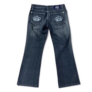 Victoria Beckham x Rock & Republic Y2K Low Rise Cropped Flare Jeans Size 27 Blue